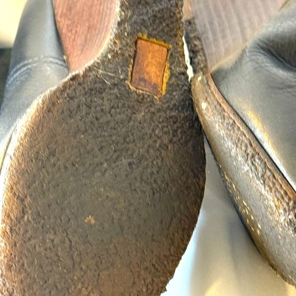 Black Leather Wedge Boots - Picture 11 of 11